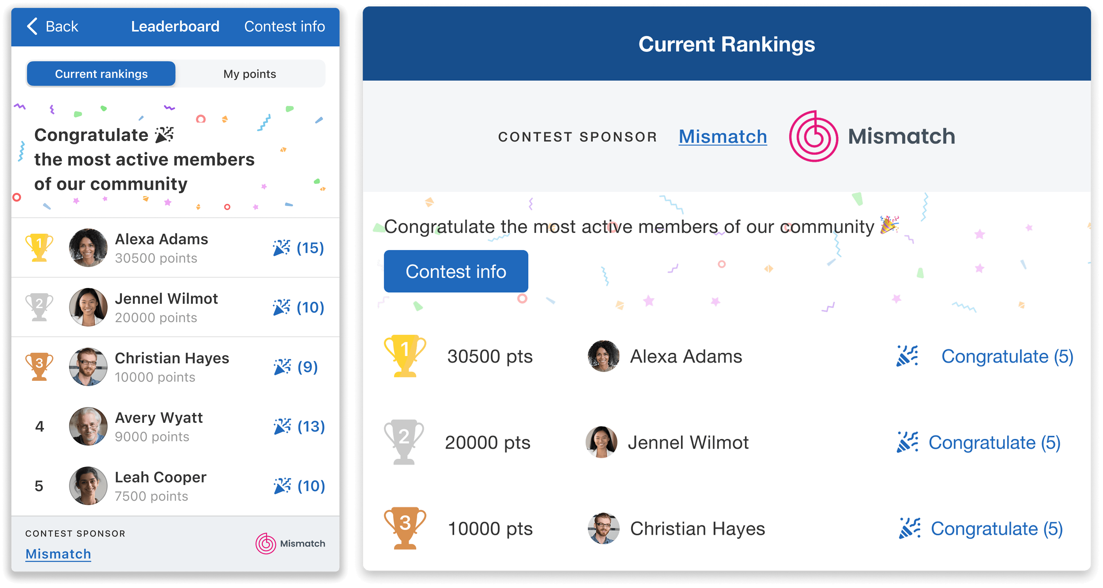 Leaderboard Contest Sponsor Mobile And Web Rankings